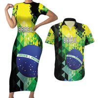 Personalized Brasil Couples Matching Short Sleeve Bodycon Dress and Hawaiian Shirt Dynamic Sporty Style