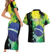 Personalized Brasil Couples Matching Short Sleeve Bodycon Dress and Hawaiian Shirt Dynamic Sporty Style