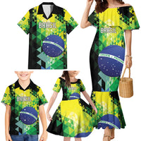 Personalized Brasil Family Matching Mermaid Dress and Hawaiian Shirt Dynamic Sporty Style