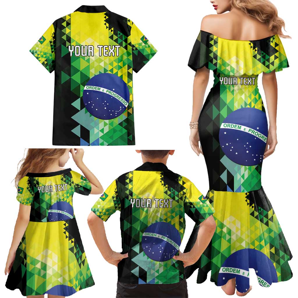Personalized Brasil Family Matching Mermaid Dress and Hawaiian Shirt Dynamic Sporty Style