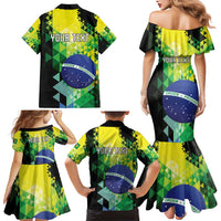 Personalized Brasil Family Matching Mermaid Dress and Hawaiian Shirt Dynamic Sporty Style