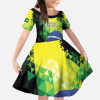 Personalized Brasil Family Matching Off The Shoulder Long Sleeve Dress and Hawaiian Shirt Dynamic Sporty Style
