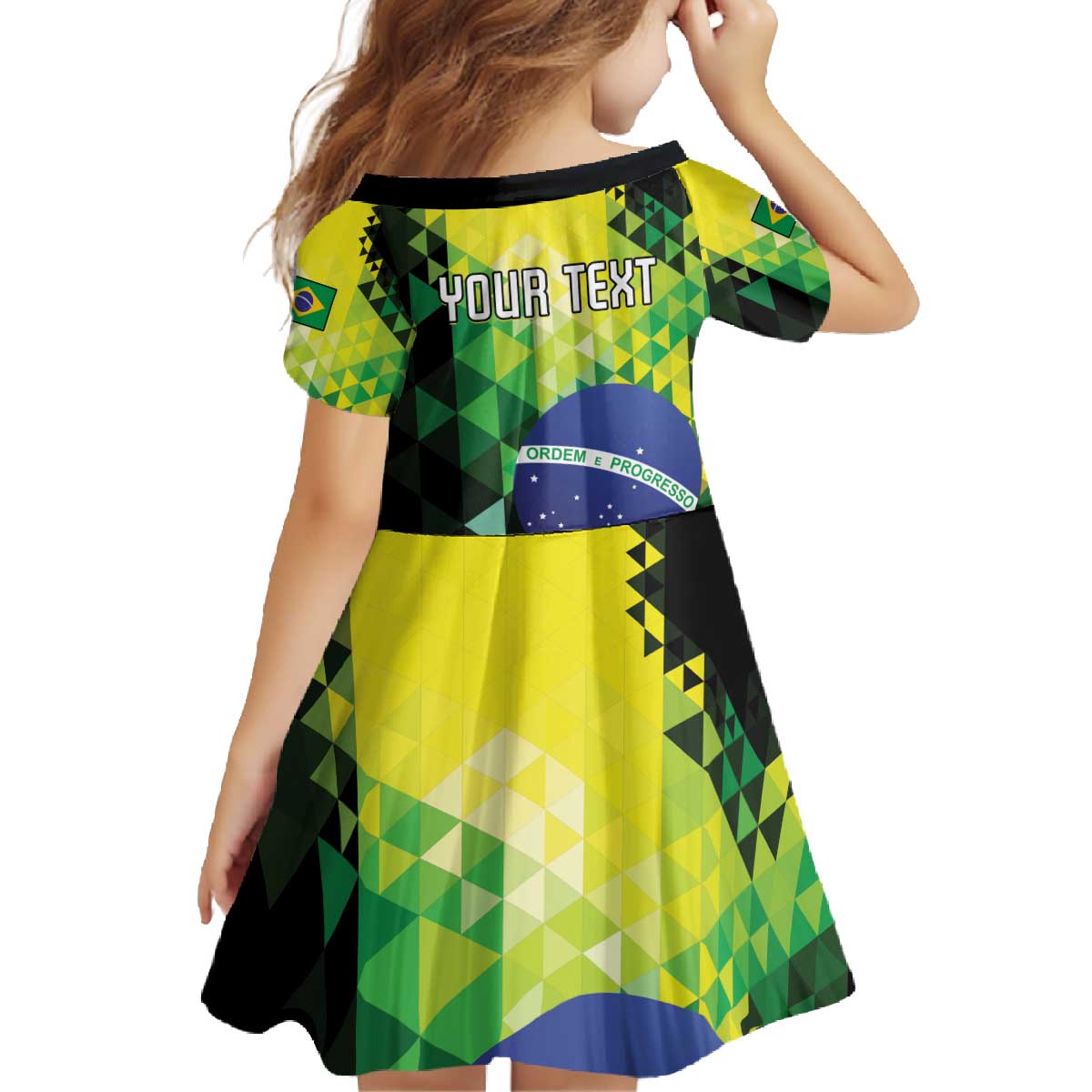 Personalized Brasil Family Matching Off The Shoulder Long Sleeve Dress and Hawaiian Shirt Dynamic Sporty Style