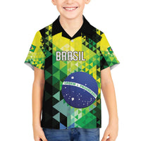 Personalized Brasil Family Matching Off The Shoulder Long Sleeve Dress and Hawaiian Shirt Dynamic Sporty Style