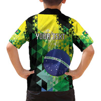 Personalized Brasil Family Matching Off Shoulder Short Dress and Hawaiian Shirt Dynamic Sporty Style