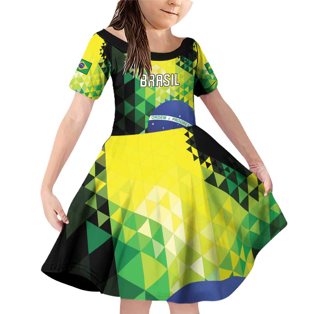 Personalized Brasil Family Matching Off Shoulder Short Dress and Hawaiian Shirt Dynamic Sporty Style
