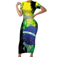 Personalized Brasil Family Matching Short Sleeve Bodycon Dress and Hawaiian Shirt Dynamic Sporty Style