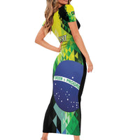 Personalized Brasil Family Matching Short Sleeve Bodycon Dress and Hawaiian Shirt Dynamic Sporty Style