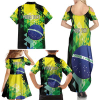 Personalized Brasil Family Matching Summer Maxi Dress and Hawaiian Shirt Dynamic Sporty Style