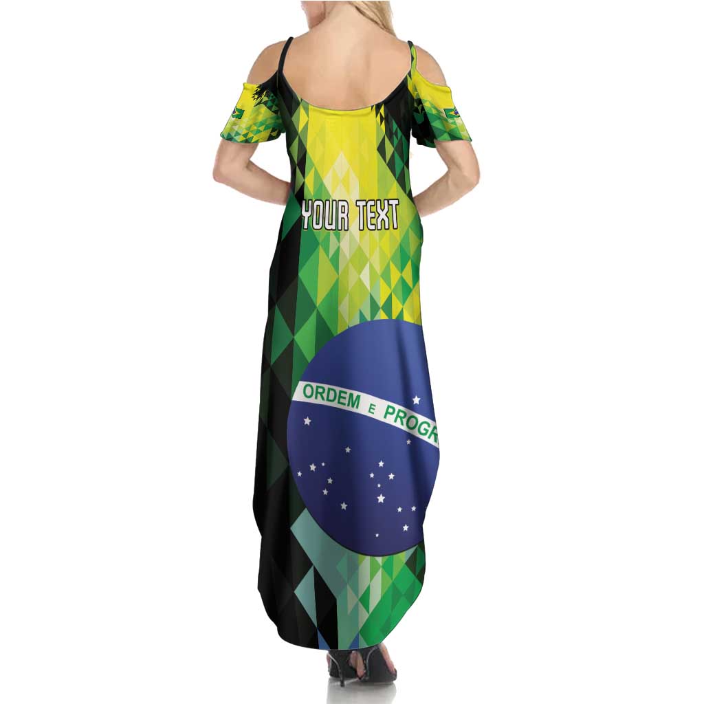 Personalized Brasil Family Matching Summer Maxi Dress and Hawaiian Shirt Dynamic Sporty Style
