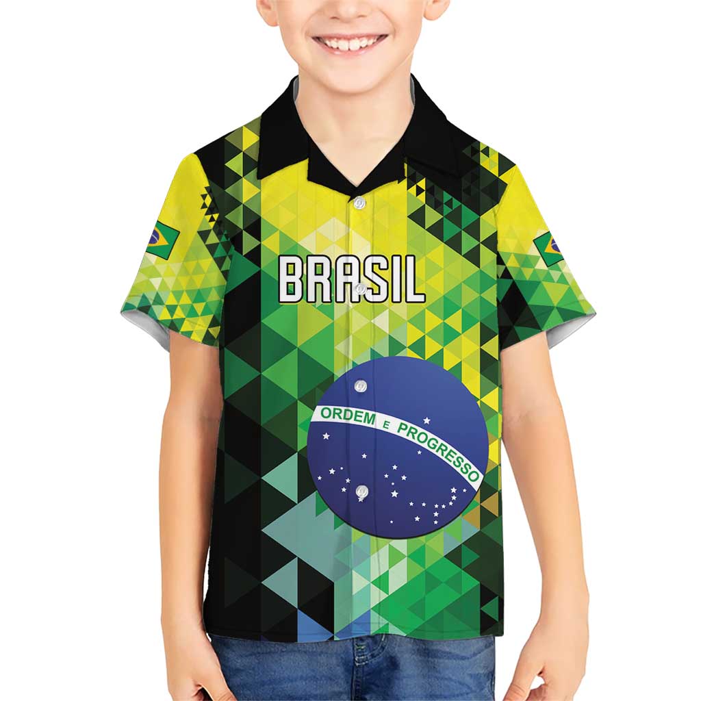 Personalized Brasil Kid Hawaiian Shirt Dynamic Sporty Style