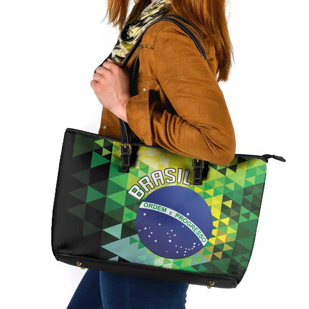 Brasil Leather Tote Bag Dynamic Sporty Style