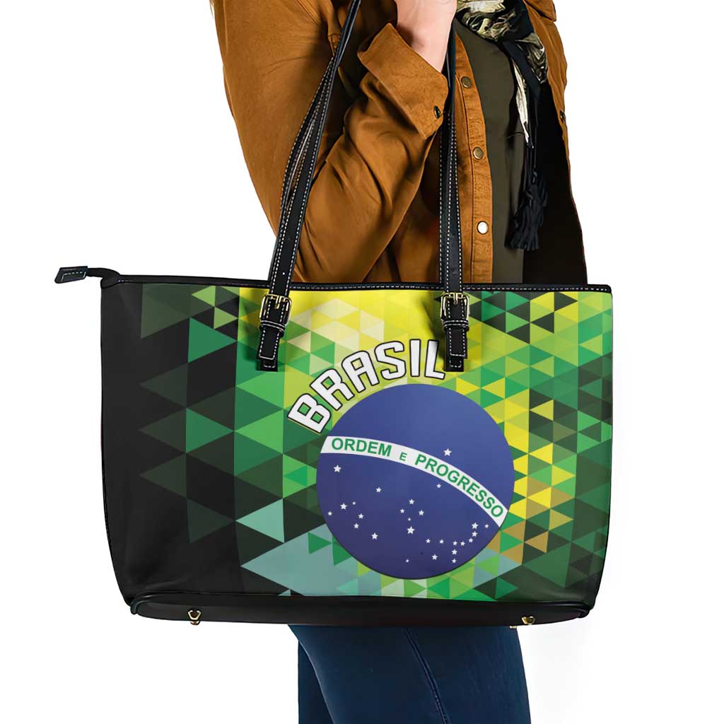 Brasil Leather Tote Bag Dynamic Sporty Style