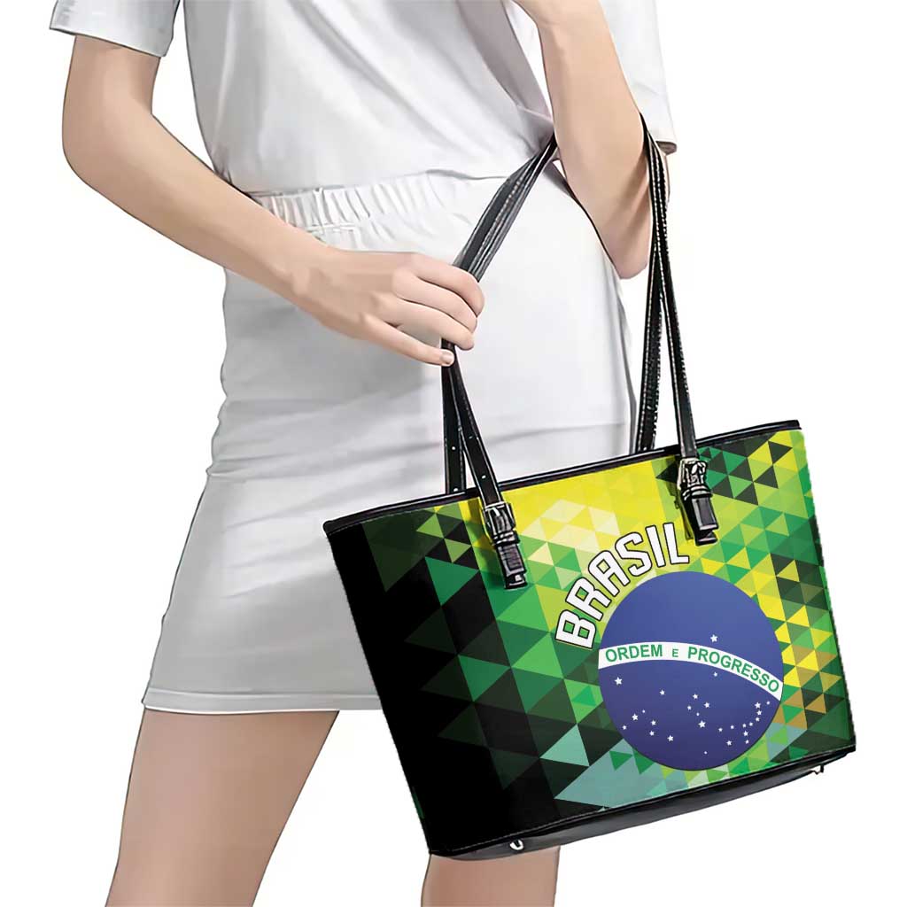 Brasil Leather Tote Bag Dynamic Sporty Style