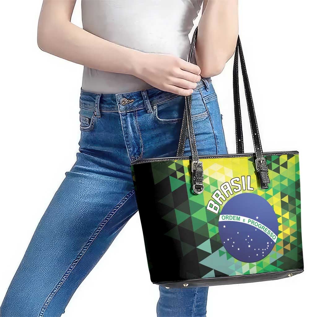 Brasil Leather Tote Bag Dynamic Sporty Style