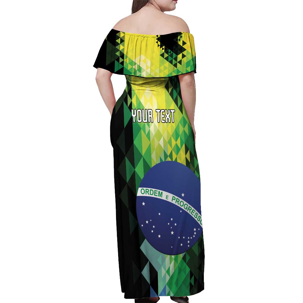 Personalized Brasil Off Shoulder Maxi Dress Dynamic Sporty Style
