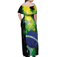Personalized Brasil Off Shoulder Maxi Dress Dynamic Sporty Style