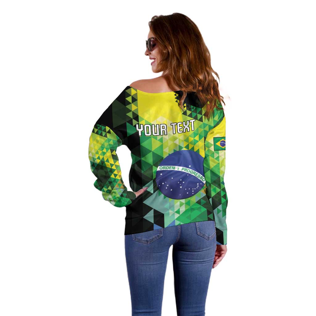 Personalized Brasil Off Shoulder Sweater Dynamic Sporty Style