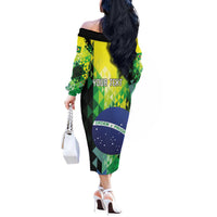 Personalized Brasil Off The Shoulder Long Sleeve Dress Dynamic Sporty Style