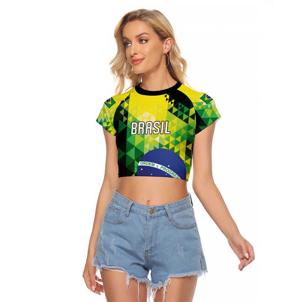 Personalized Brasil Raglan Cropped T Shirt Dynamic Sporty Style