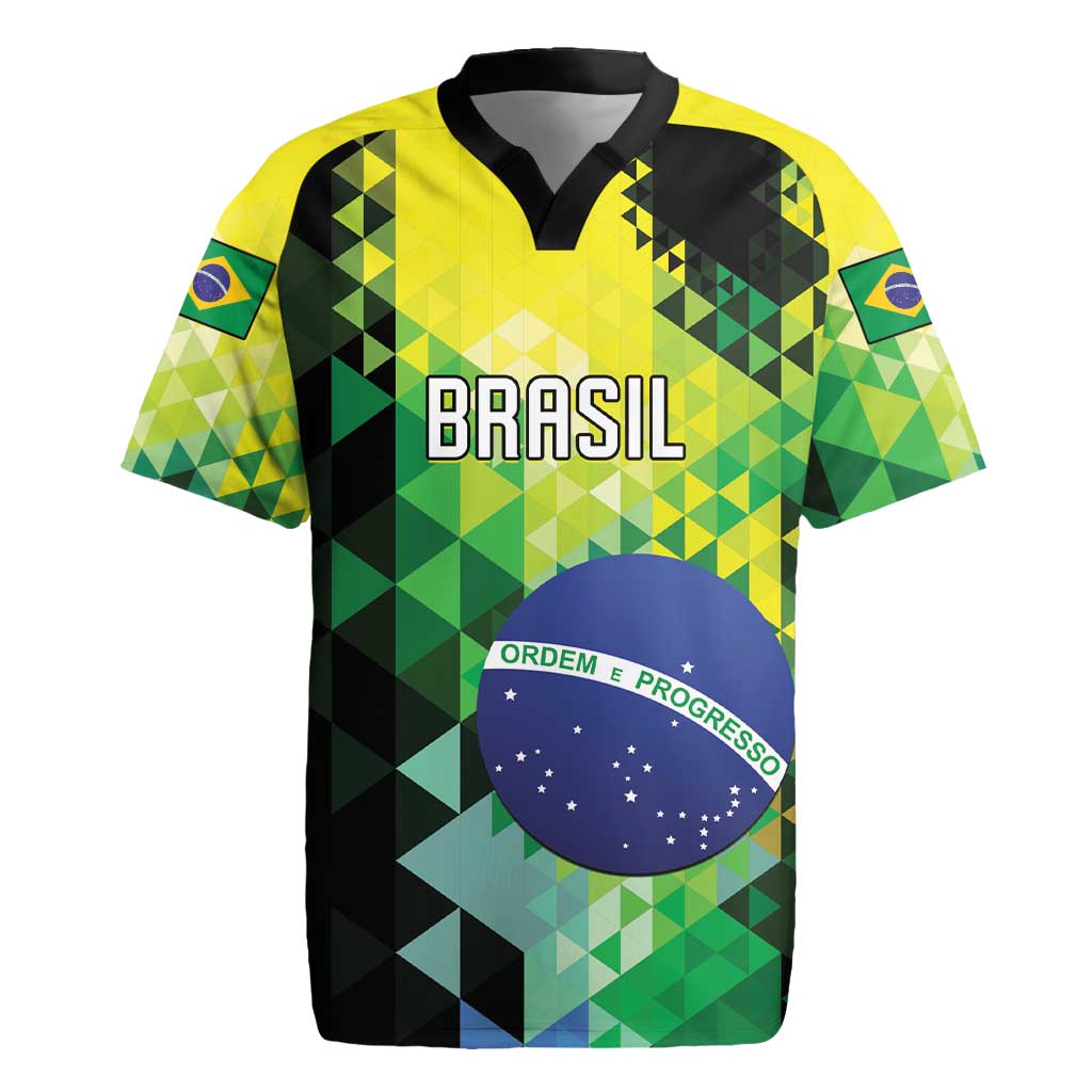 Personalized Brasil Rugby Jersey Dynamic Sporty Style