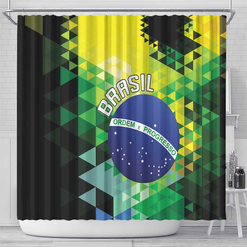 Brasil Shower Curtain Dynamic Sporty Style