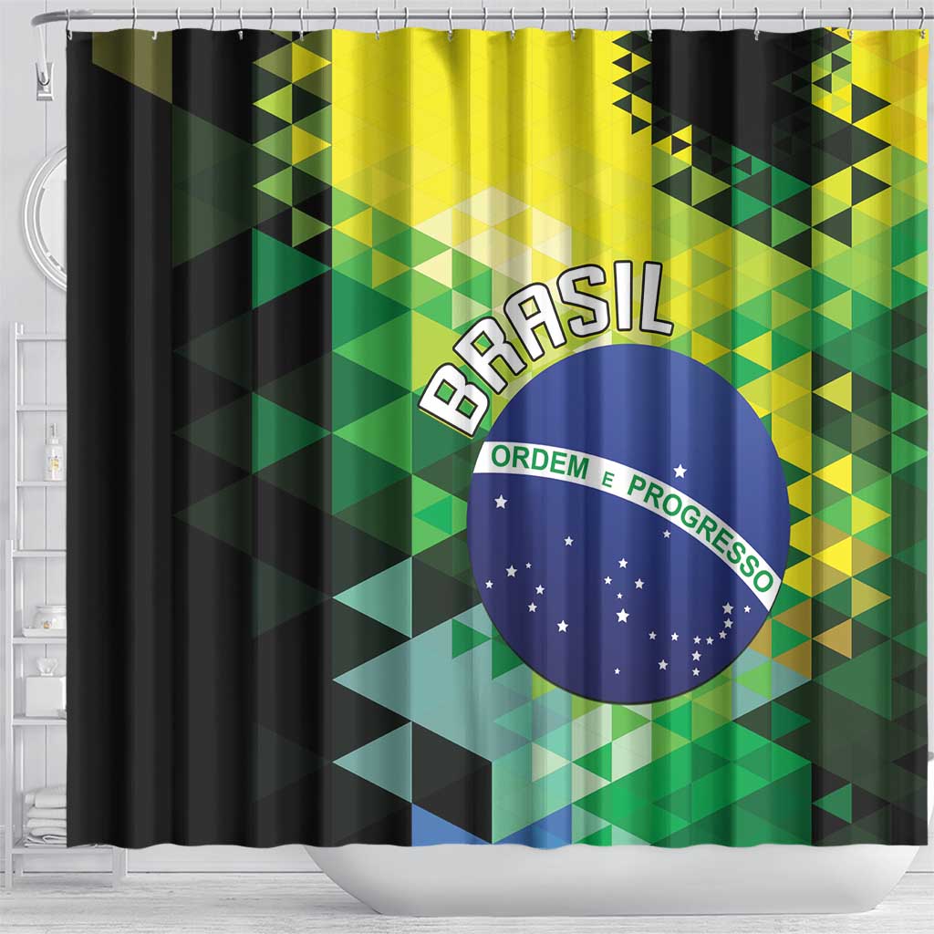Brasil Shower Curtain Dynamic Sporty Style