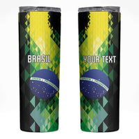 Personalized Brasil Skinny Tumbler Dynamic Sporty Style