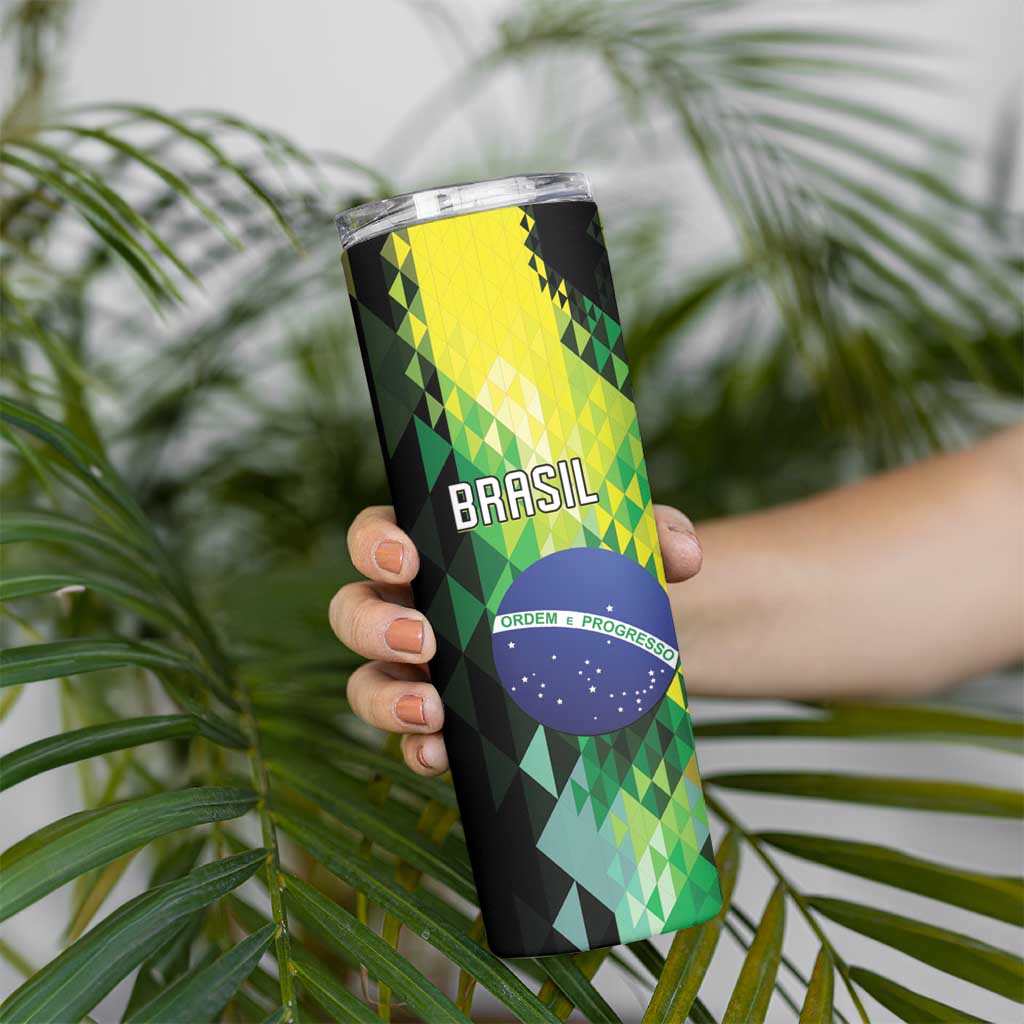 Personalized Brasil Skinny Tumbler Dynamic Sporty Style