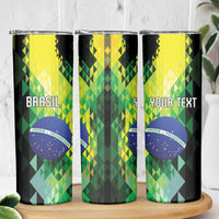 Personalized Brasil Skinny Tumbler Dynamic Sporty Style