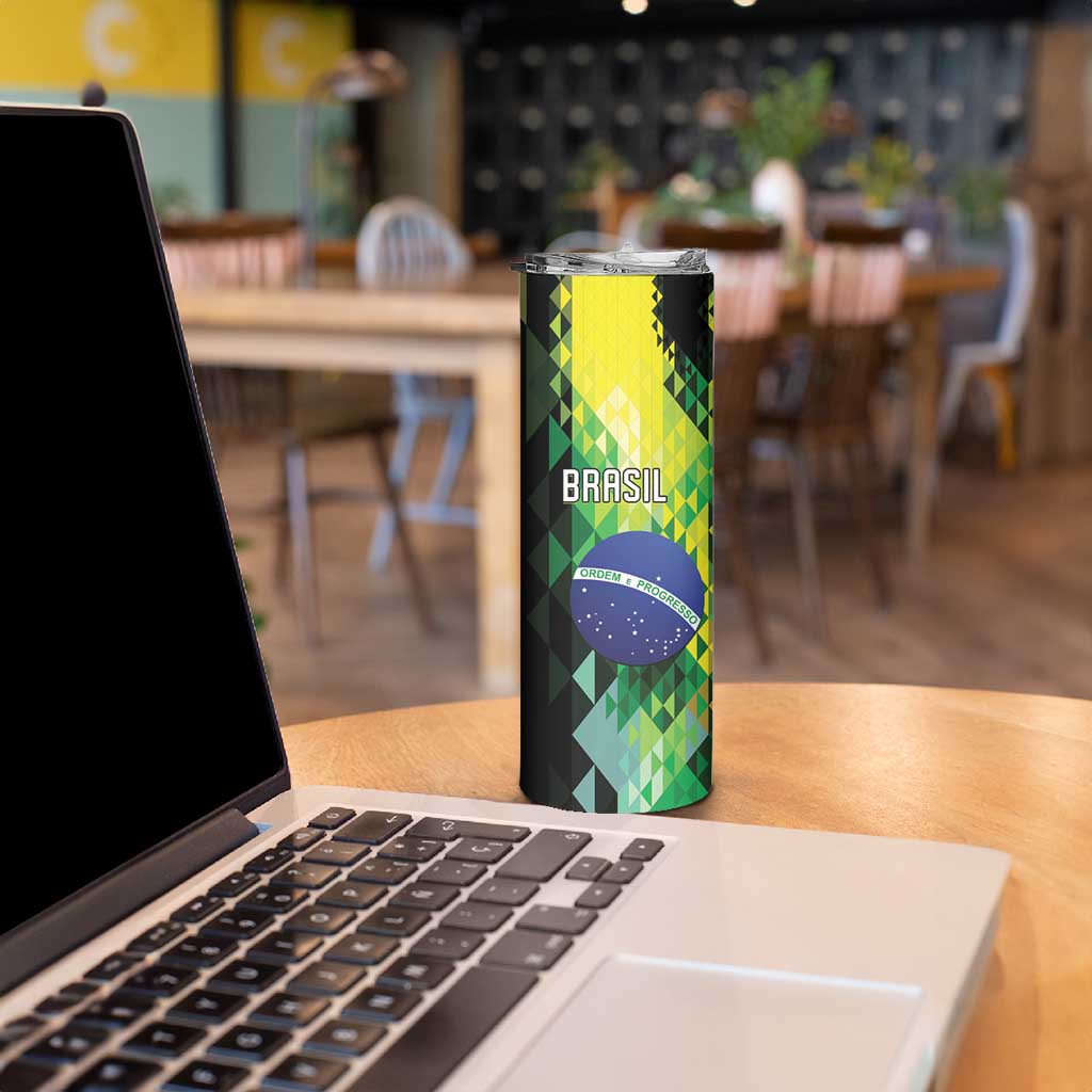 Personalized Brasil Skinny Tumbler Dynamic Sporty Style