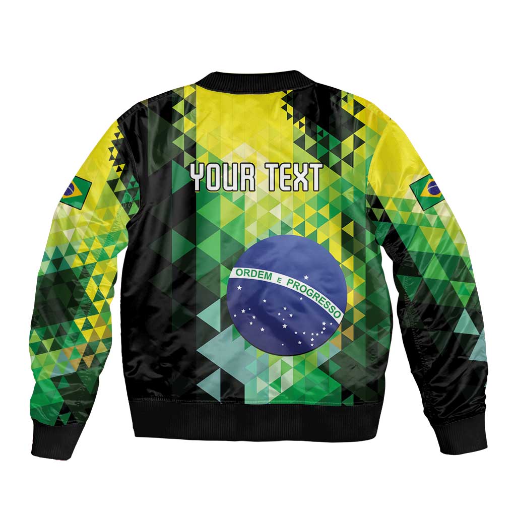 Personalized Brasil Sleeve Zip Bomber Jacket Dynamic Sporty Style