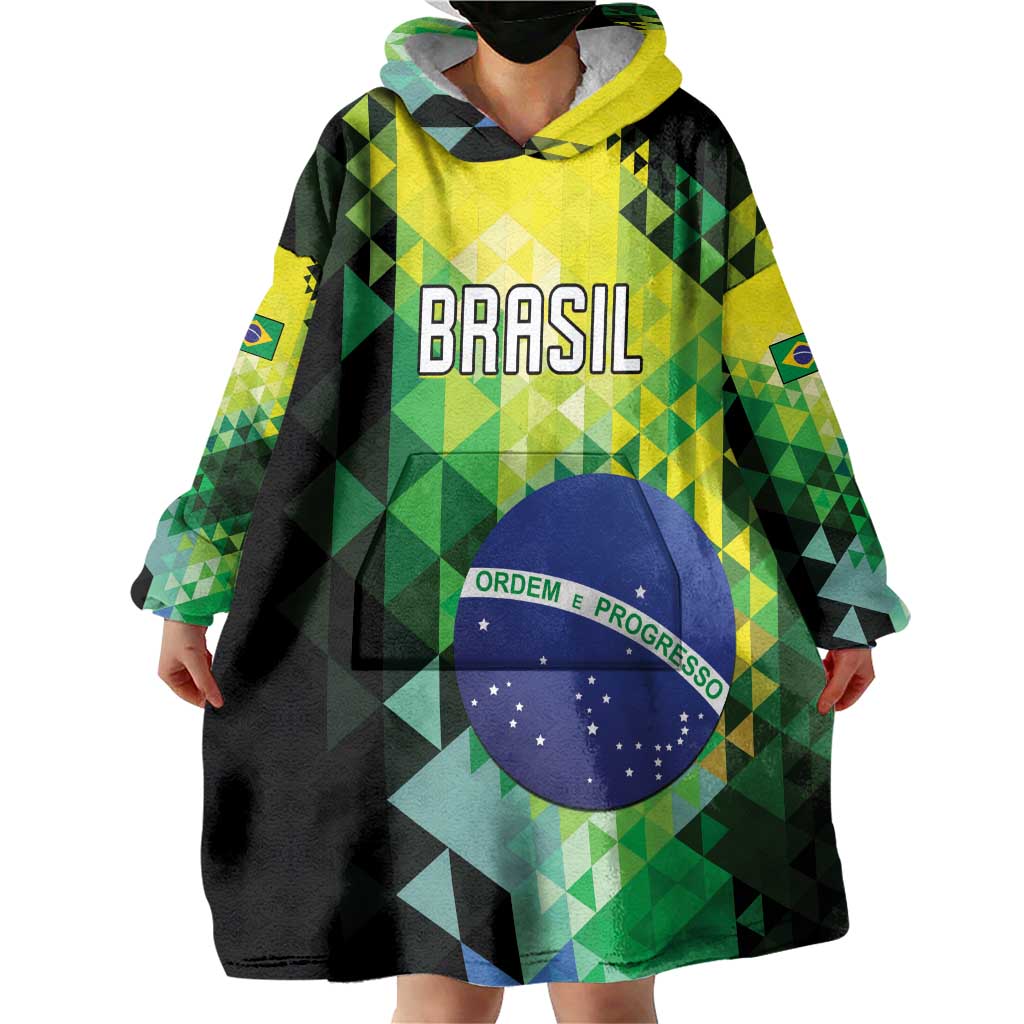 Personalized Brasil Wearable Blanket Hoodie Dynamic Sporty Style
