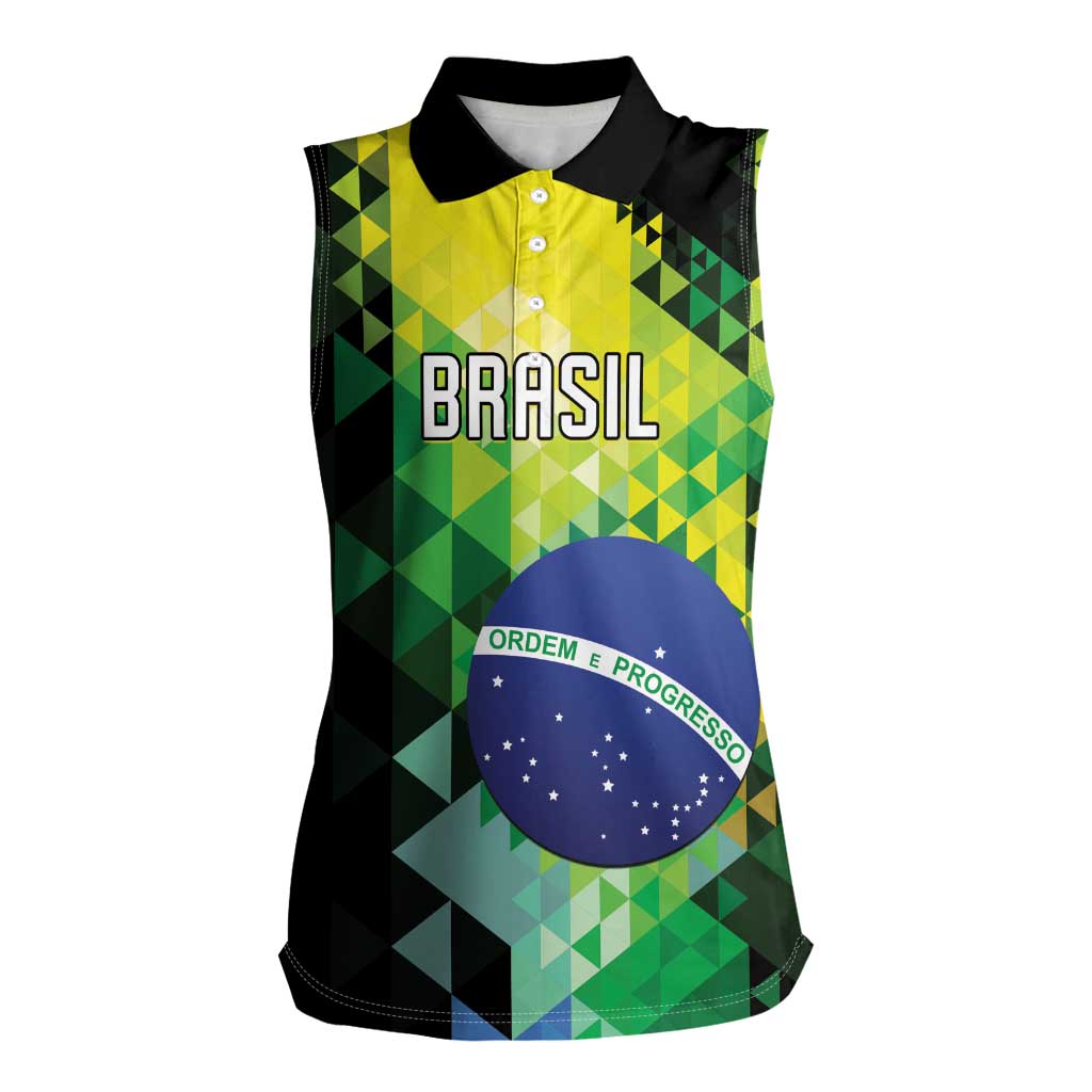 Personalized Brasil Women Sleeveless Polo Shirt Dynamic Sporty Style