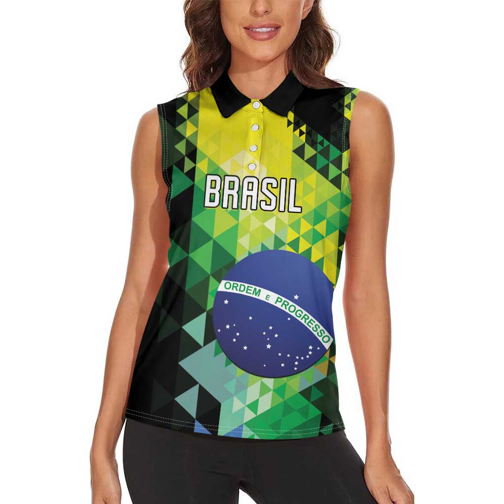 Personalized Brasil Women Sleeveless Polo Shirt Dynamic Sporty Style