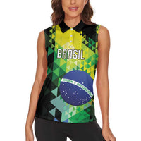 Personalized Brasil Women Sleeveless Polo Shirt Dynamic Sporty Style
