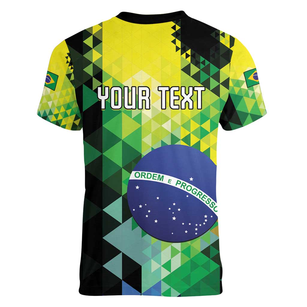 Personalized Brasil Women V-Neck T-Shirt Dynamic Sporty Style