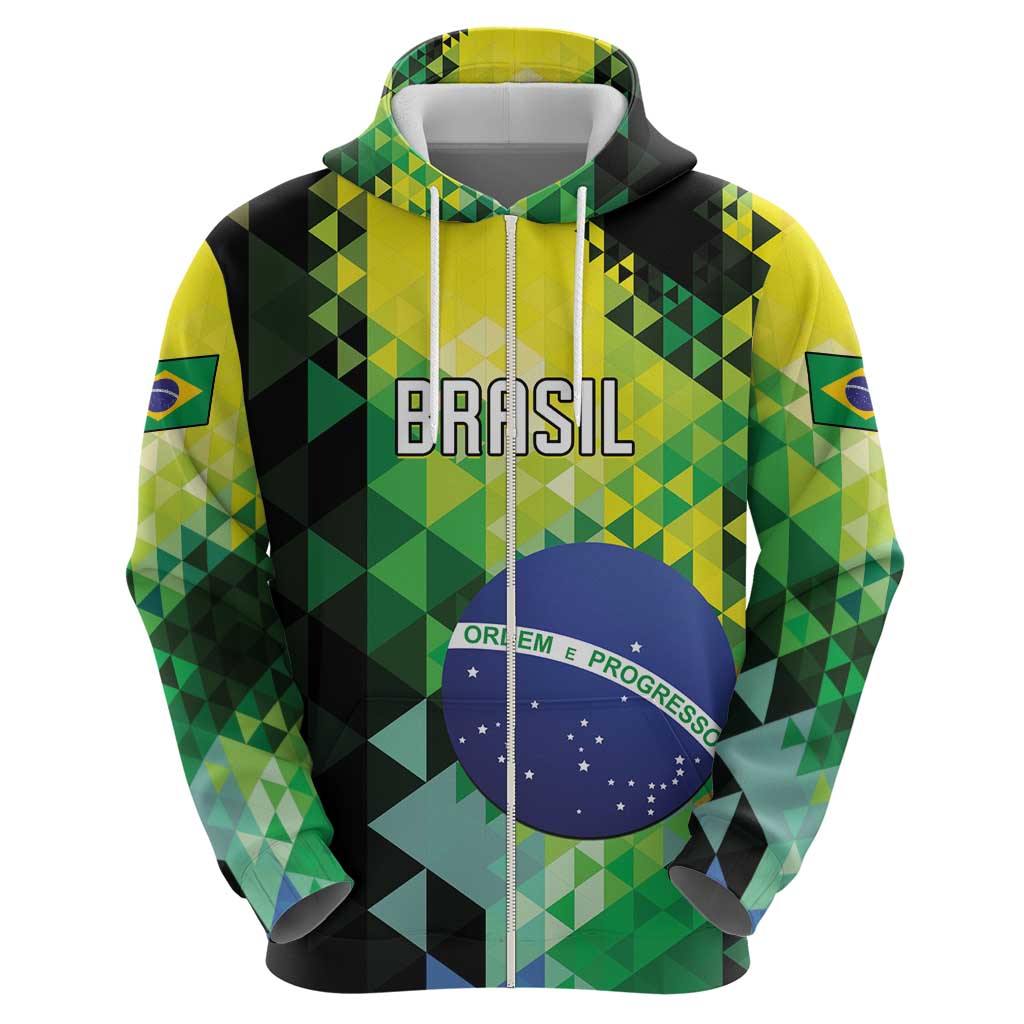 Personalized Brasil Zip Hoodie Dynamic Sporty Style