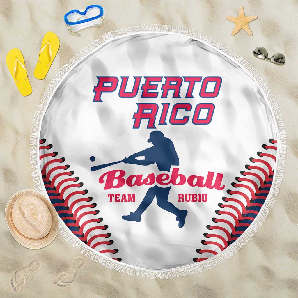 Baseball Puerto Rico 2025 Beach Blanket Team Rubio Retro Style