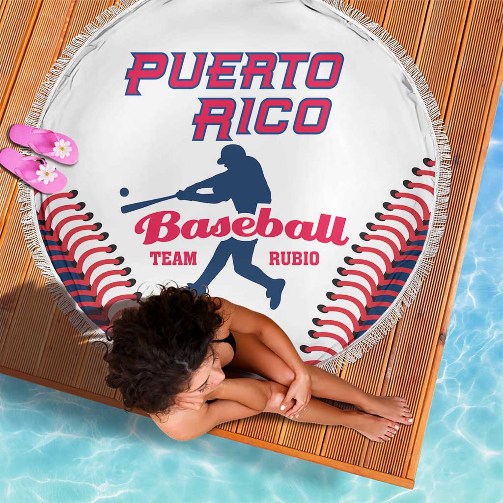 Baseball Puerto Rico 2025 Beach Blanket Team Rubio Retro Style