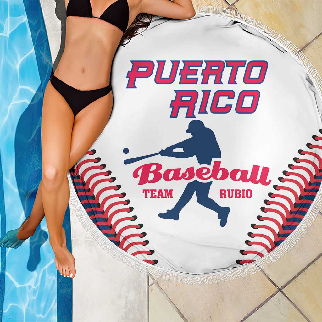 Baseball Puerto Rico 2025 Beach Blanket Team Rubio Retro Style