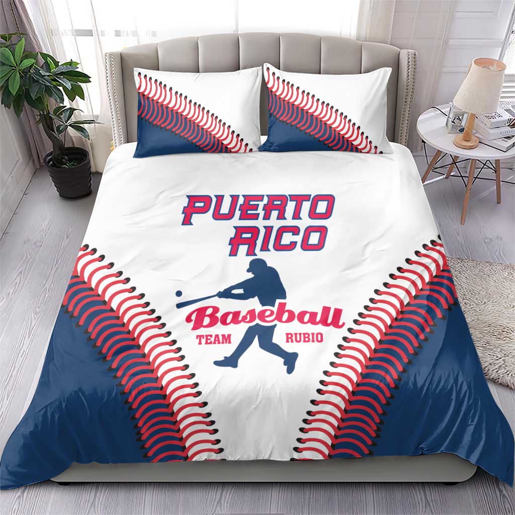 Baseball Puerto Rico 2025 Bedding Set Team Rubio Retro Style