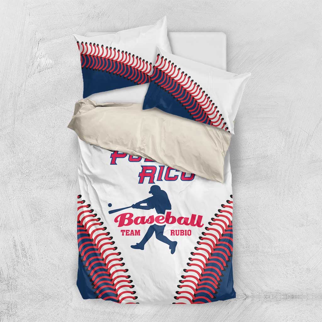 Baseball Puerto Rico 2025 Bedding Set Team Rubio Retro Style