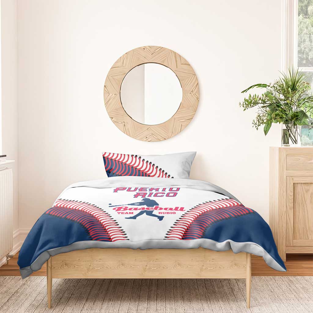 Baseball Puerto Rico 2025 Bedding Set Team Rubio Retro Style