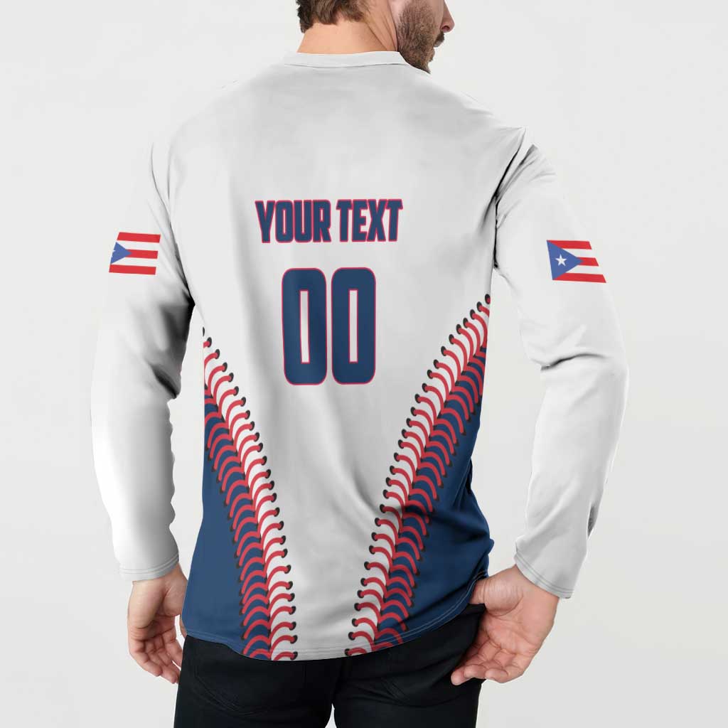 Custom Baseball Puerto Rico 2025 Button Sweatshirt Team Rubio Retro Style