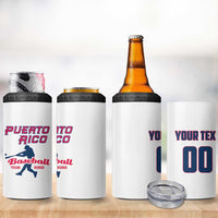 Custom Baseball Puerto Rico 2025 4 in 1 Can Cooler Tumbler Team Rubio Retro Style