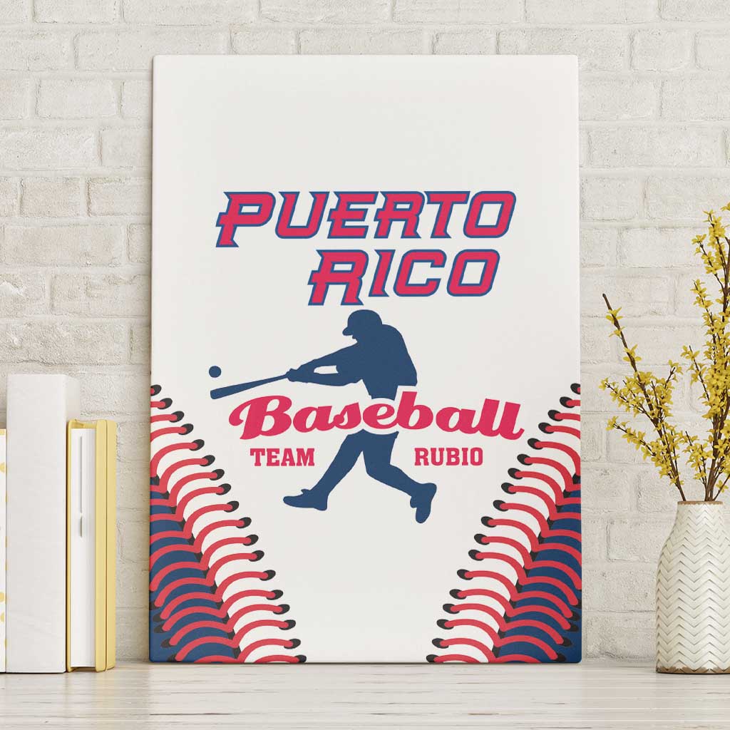 Baseball Puerto Rico 2025 Canvas Wall Art Team Rubio Retro Style
