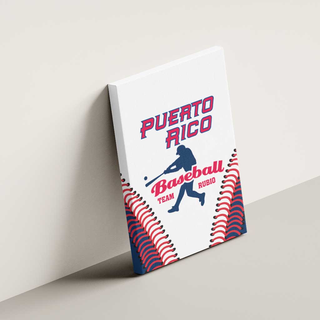 Baseball Puerto Rico 2025 Canvas Wall Art Team Rubio Retro Style