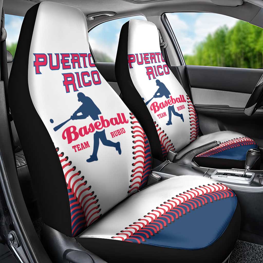 Baseball Puerto Rico 2025 Car Seat Cover Team Rubio Retro Style