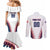 Custom Baseball Puerto Rico 2025 Couples Matching Mermaid Dress and Long Sleeve Button Shirt Team Rubio Retro Style